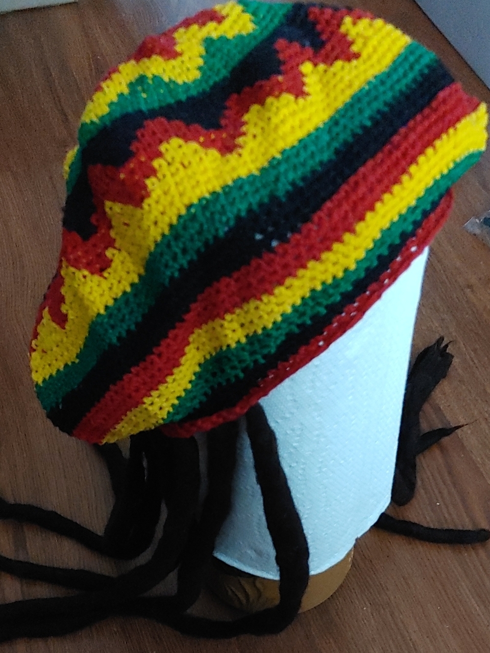✅$10 Add On Crochet Rasta-Style Beanie Hat With Long Dreadlocks